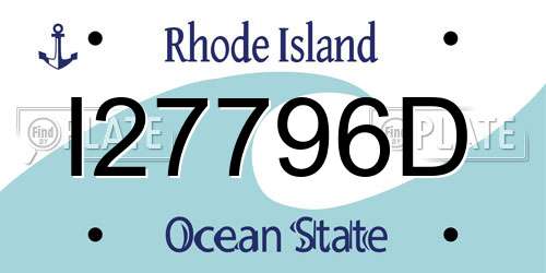 I27796D Rhode Island License Plate