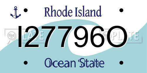 I27796O Rhode Island License Plate