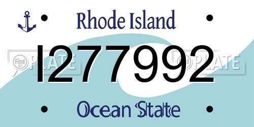 I277992 Rhode Island License Plate