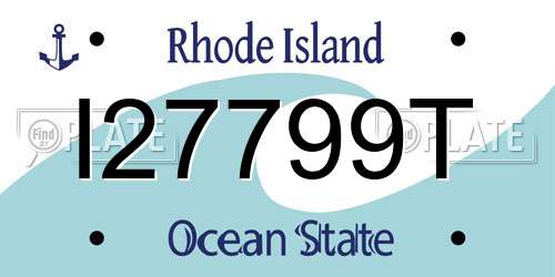 I27799T Rhode Island License Plate