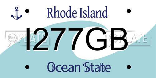 I277GB Rhode Island License Plate