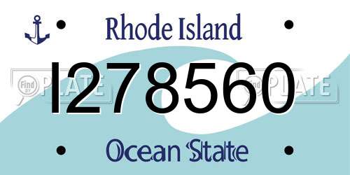 I278560 Rhode Island License Plate