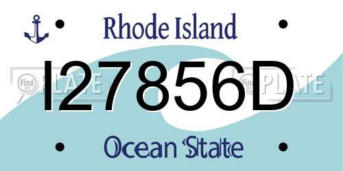 I27856D Rhode Island License Plate