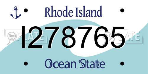 I278765 Rhode Island License Plate