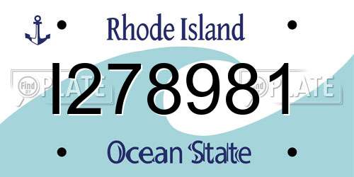 I278981 Rhode Island License Plate
