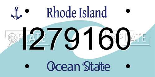 I279160 Rhode Island License Plate