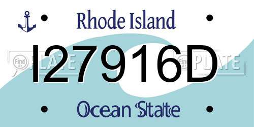 I27916D Rhode Island License Plate