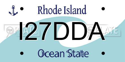 I27DDA Rhode Island License Plate