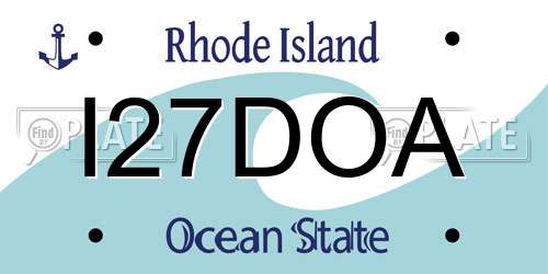 I27DOA Rhode Island License Plate