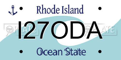 I27ODA Rhode Island License Plate