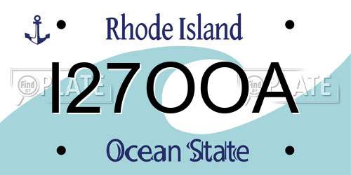 I27OOA Rhode Island License Plate