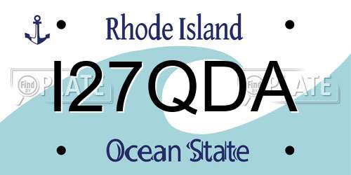 I27QDA Rhode Island License Plate