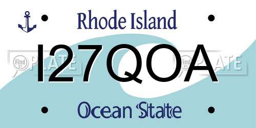 I27QOA Rhode Island License Plate