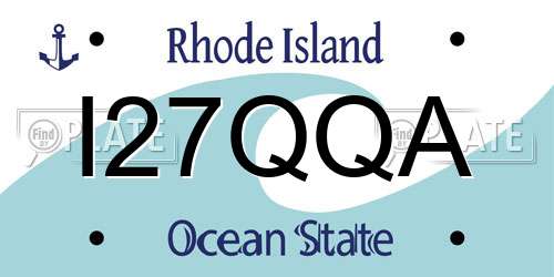 I27QQA Rhode Island License Plate