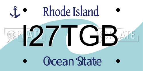 I27TGB Rhode Island License Plate
