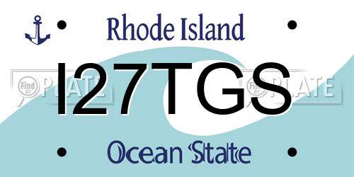 I27TGS Rhode Island License Plate
