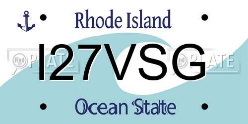 I27VSG Rhode Island License Plate