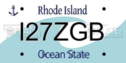 I27ZGB Rhode Island License Plate