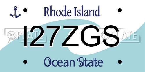 I27ZGS Rhode Island License Plate