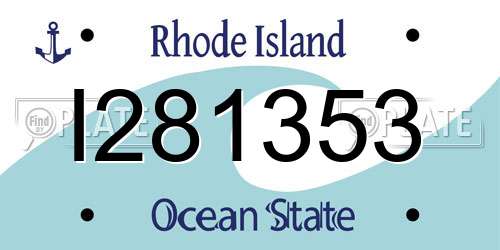 I281353 Rhode Island License Plate