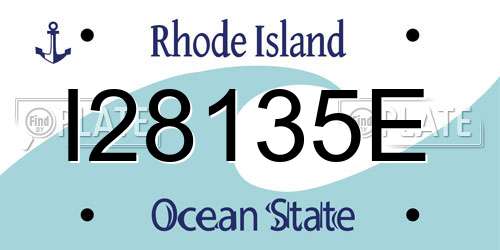 I28135E Rhode Island License Plate