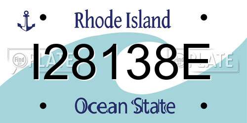 I28138E Rhode Island License Plate