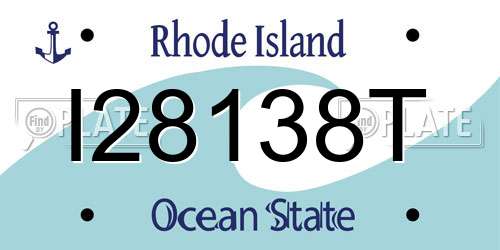 I28138T Rhode Island License Plate
