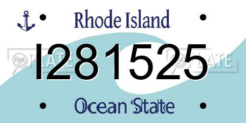I281525 Rhode Island License Plate