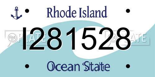 I281528 Rhode Island License Plate