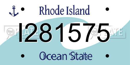I281575 Rhode Island License Plate