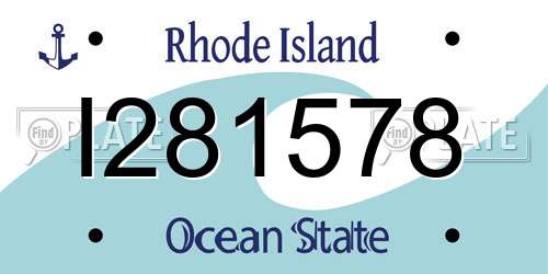 I281578 Rhode Island License Plate