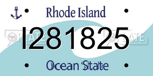 I281825 Rhode Island License Plate