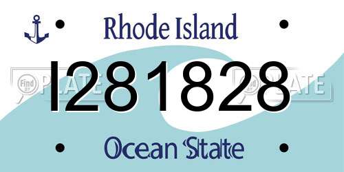 I281828 Rhode Island License Plate