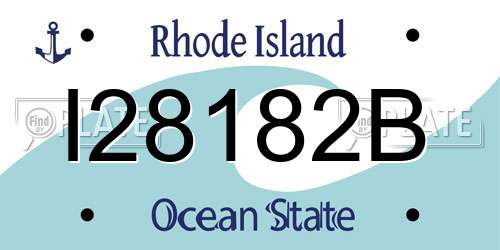I28182B Rhode Island License Plate