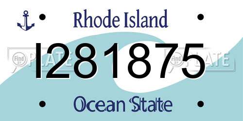 I281875 Rhode Island License Plate