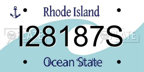 I28187S Rhode Island License Plate