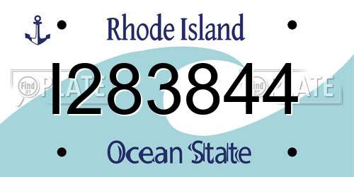 I283844 Rhode Island License Plate