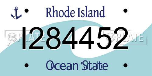 I284452 Rhode Island License Plate