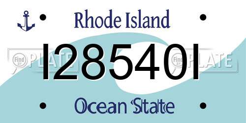 I28540I Rhode Island License Plate