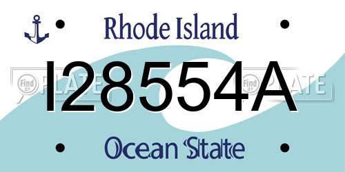 I28554A Rhode Island License Plate