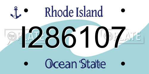 I286107 Rhode Island License Plate