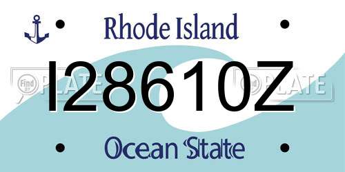 I28610Z Rhode Island License Plate