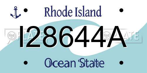 I28644A Rhode Island License Plate