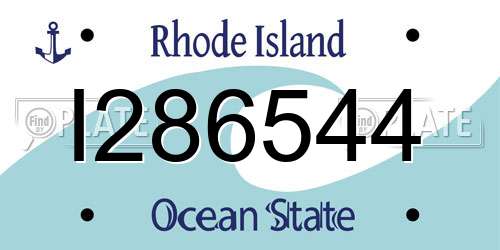 I286544 Rhode Island License Plate
