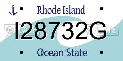 I28732G Rhode Island License Plate