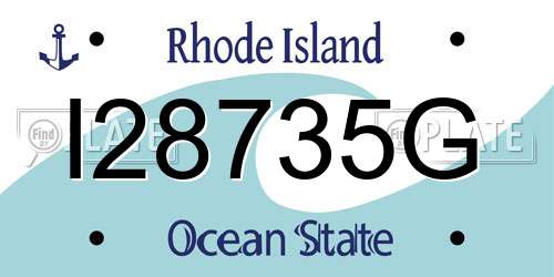 I28735G Rhode Island License Plate