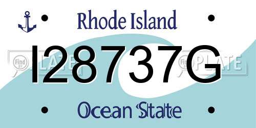 I28737G Rhode Island License Plate