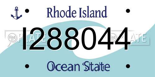 I288044 Rhode Island License Plate