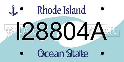 I28804A Rhode Island License Plate