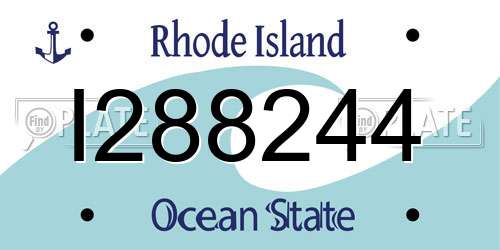 I288244 Rhode Island License Plate